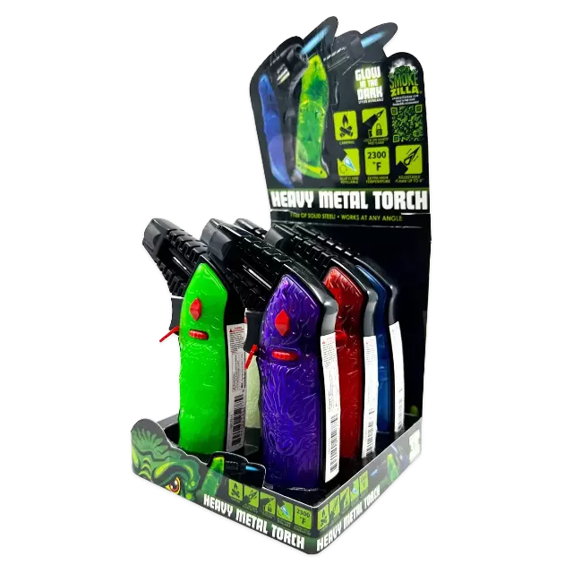 XXL Torch Lighter With Transparent Handle - 6 Pieces Per Retail Ready Display 25277