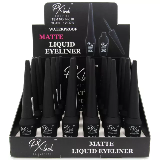 PX look Matte liquid Eyeliner Waterproof - Wholesale Display 24 Units (N-318)