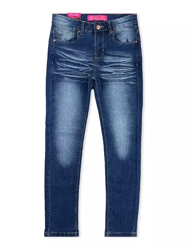 Girls' Faded Skinny Jeans #01 — Medium Blue / 4-6-8-10-12-14