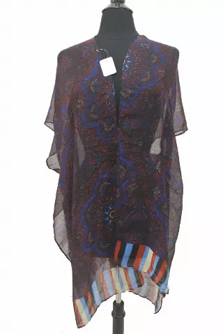 QC202 Paisley Print Kimono — Burgundy