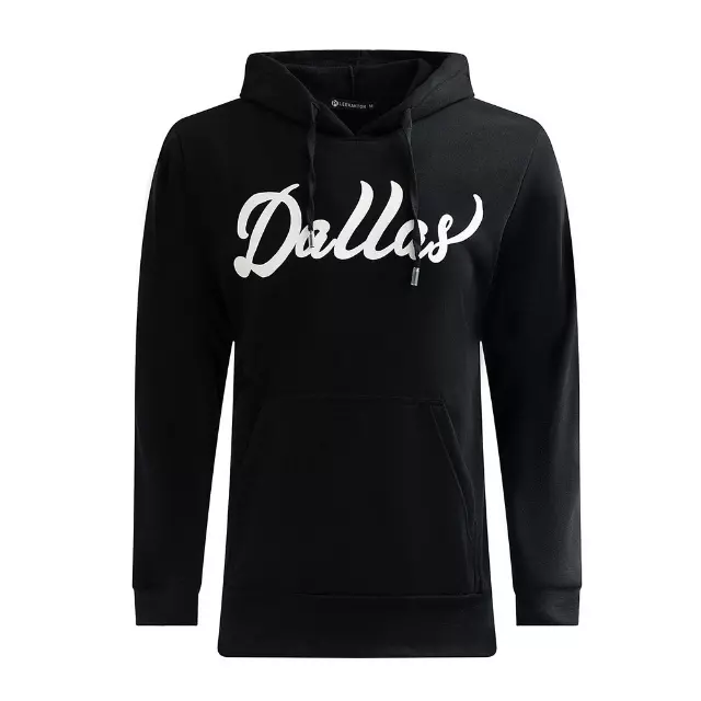 Men’s Pullover Fleece Hoodie with Drawcords and Kangaroo Pockets – Dallas - Style #MFJ172-6 -$8.50/Unit - 24 PCS/CS - PLEASE SEE DESCRIPTION — Black