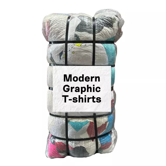 Modern Graphic T-Shirts Bale — 50LB