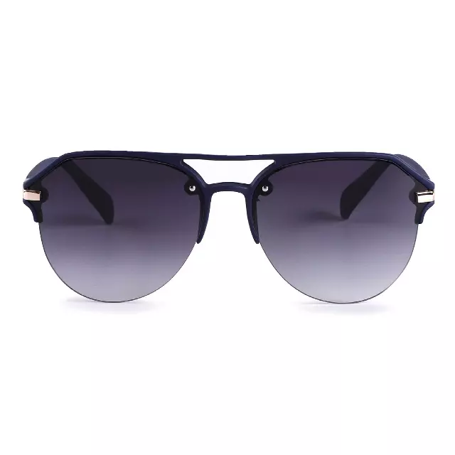 Stylish Semi-Rimless Aviator Sunglasses with Gradient Lenses P10380