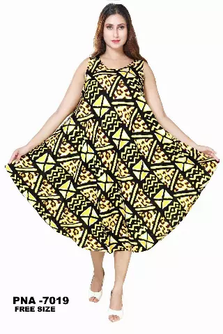 PNA-7019 - Women's Lightweight Sleeveless Umbrella Dress With Scarf - (6-PCS PRE-PACK) ($8 Each)