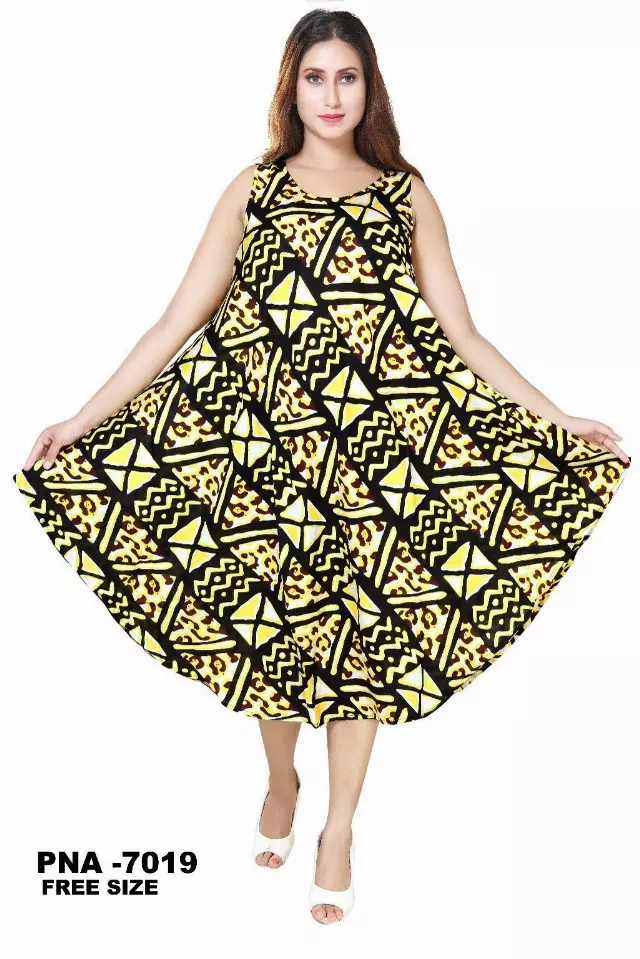 PNA-7019 - Women's Lightweight Sleeveless Umbrella Dress With Scarf - (6-PCS PRE-PACK) ($8 Each)