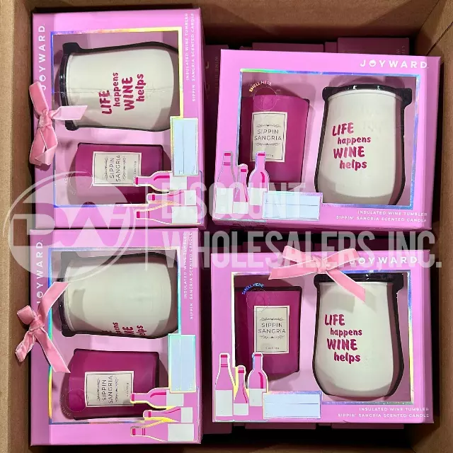 Joyward Sippin Sangria Scented Candle & Insulated Wine Tumbler Gift Set · 80