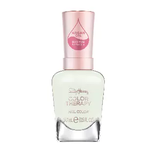 Sally Hansen Color Therapy Nail Polish | Biotin, Argan Oil, Long Lasting, Healthy Nails, Nail Strengthener, Opaque | 120 Morning Meditation | Light Green Nail Color