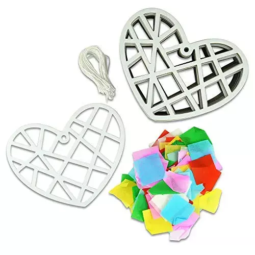 Heart DIY Suncatcher Paper Crafts - 24 Pieces Per Pack KP3618