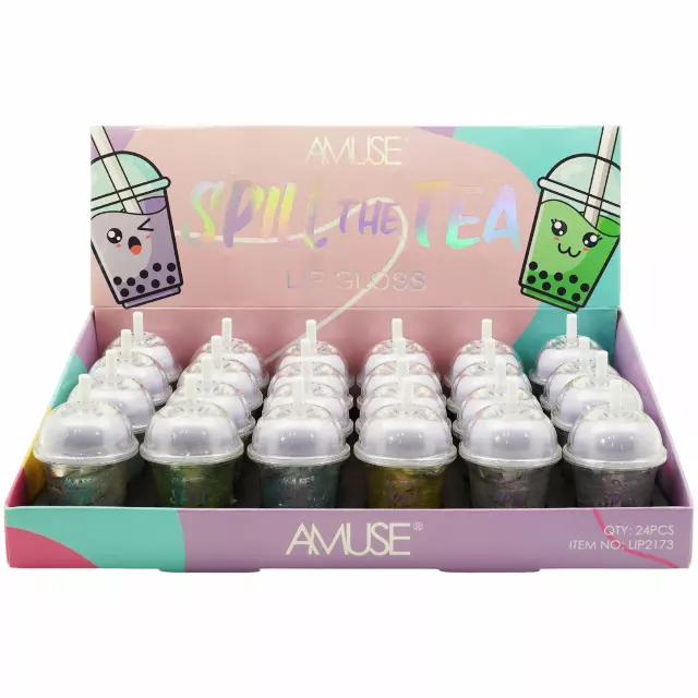 Amuse Spill The Tea Lip Gloss - Wholesale Display 24 Units (LIP2173)