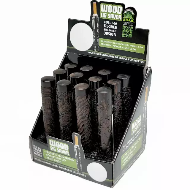Wood Cigarette Saver Tube - 12 Pieces Per Retail Ready Display 22689