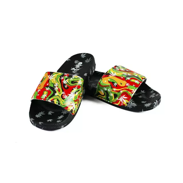 Himpy Slides - Mens Jamaican Pearl Black Sandal - 1 Pair Per Pack — 9