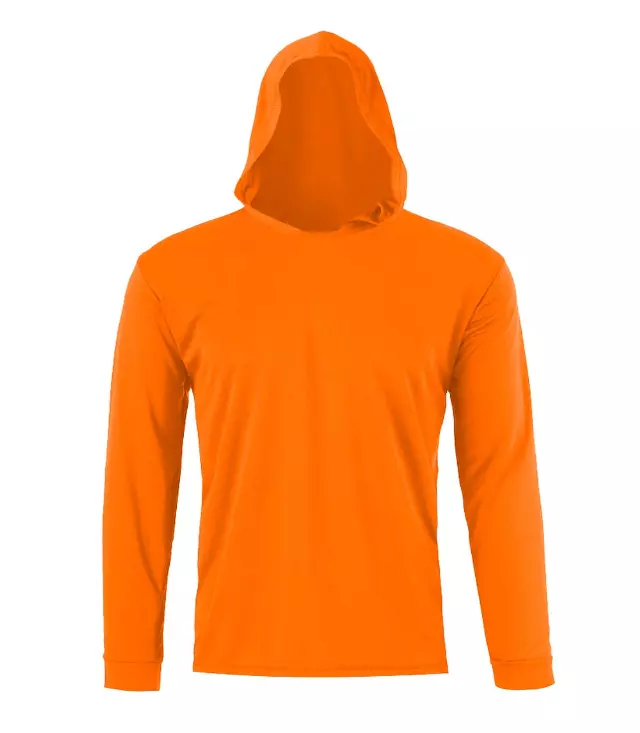 Performance Long Sleeve with Hoodie Neon Orange - 7699009