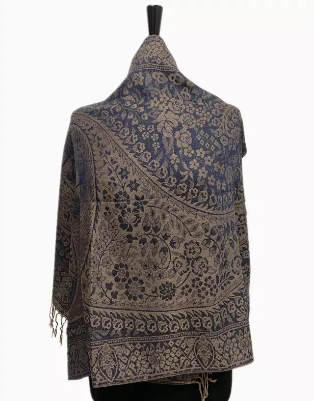 IN120 Pattern Pashmina — navy