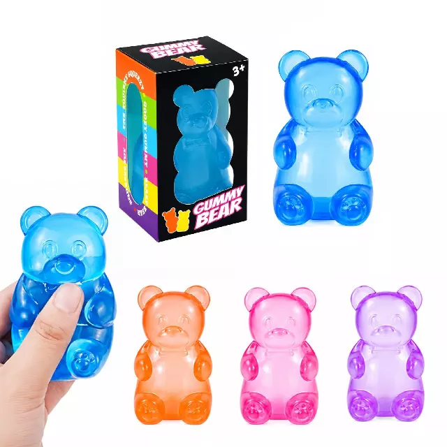 Unicorn & Bear Sugar Squishy – Glitter Sensory Squeeze Toy — Bear