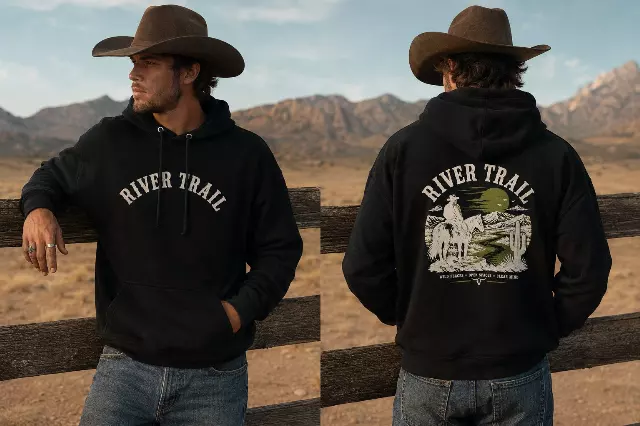 "Wild Places" Western Pull Over Hoodie