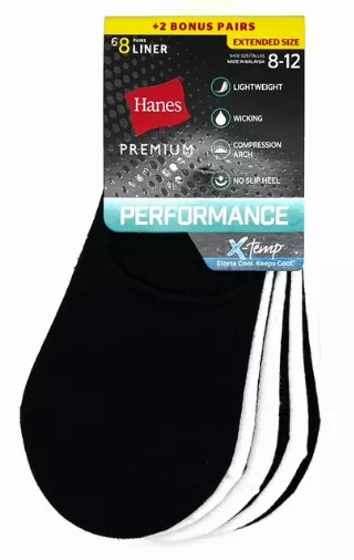 #6-H-3419-X Women’s Liner Socks – $2.25 Per 8 Pair Pack (18 Packs)