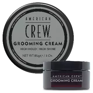 American Crew Men’s Grooming Cream, High Hold & High Shine, 3 oz | Conditioning cream that styles like hair gel for sleek, high-shine looks. Repels moisture to keep styles intact.