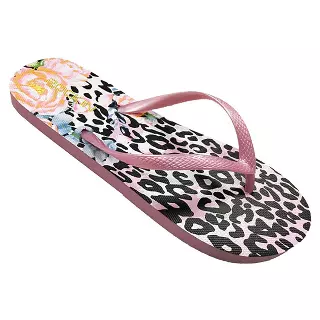 Women's Metallic Cheetah Flip Flops