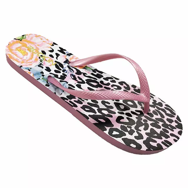 Women's Metallic Cheetah Flip Flops