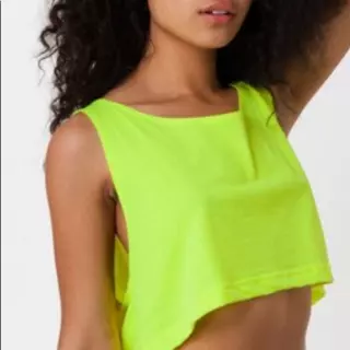 #532-AA-SG ‘American Apparel’ Loose Crop Tank Safety Green – $1.00 each (12 Pieces)