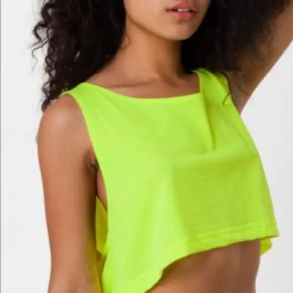 #532-AA-SG ‘American Apparel’ Loose Crop Tank Safety Green – $1.00 each (12 Pieces)