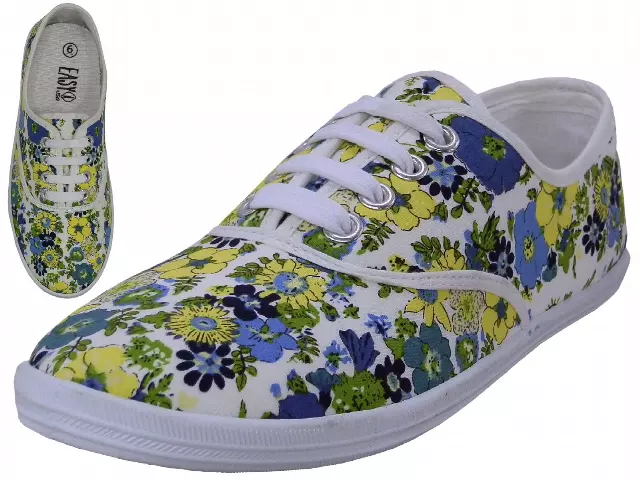 W5204 - Wholesale Women's "Easy USA" Canvas Lace Up Shoes