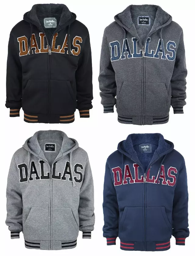 Men's Sherpa Lined Zip-Up Hoodie- DALLAS- Style #MFJ122-$12.90/Unit — S-2XL (WHOLESALE) / Navy
