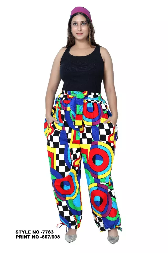 7783 - Ankara Pants With Drawstring side (3 PCS PRE-PACK) - $20.00 Each — One Size (4 - 24) / Print-607
