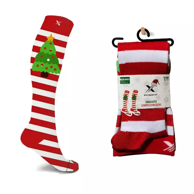 CHRISTMAS TREE COMPRESSION SOCKS — Small/Medium