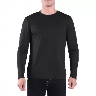Men's Crew Neck Long Sleeve Shirt- Style #MS904- $5.90/Unit MINIMUM 24 PCS - PLEASE SEE DESCRIPTION - S-2XL — Black