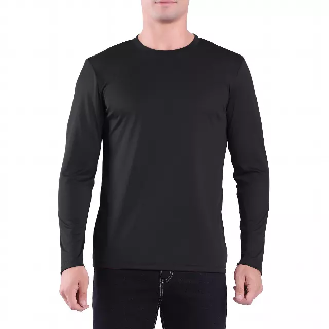 Men's Crew Neck Long Sleeve Shirt- Style #MS904- $5.90/Unit MINIMUM 24 PCS - PLEASE SEE DESCRIPTION - S-2XL — Black