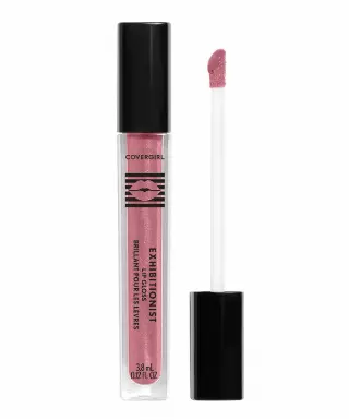 COVERGIRL Exhibitionist Lip Gloss, Short Change, High-Glossy, Cream, 0.99 Fl Oz,Lip Gloss, Shiny Lip Gloss, Pink Lip Gloss, Moisturizing Lip Gloss, Intense Hydration, Vibrant, Luscious