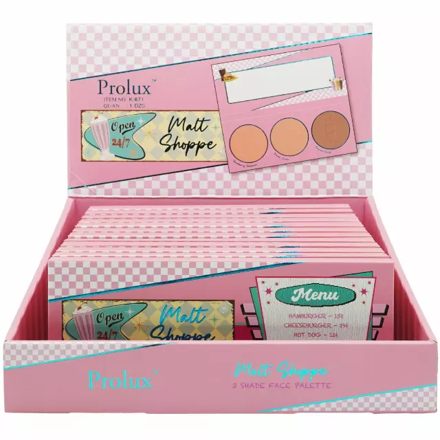 Prolux Malt Shope Face Palette - Wholesale Display 12 Units (K-671)
