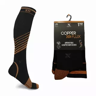 Copper-Infused V-Striped Knee-High Compression Socks — Small/Medium