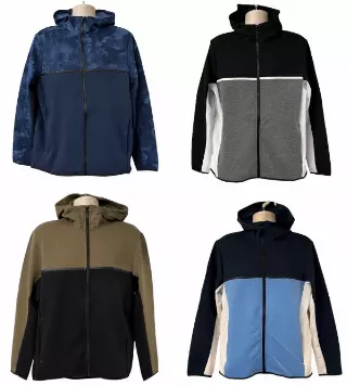 #7M-727-601 ‘Famous Maker’ Men’s Zipper Hooded Golf Jacket – $4.90 each (24 Pieces)