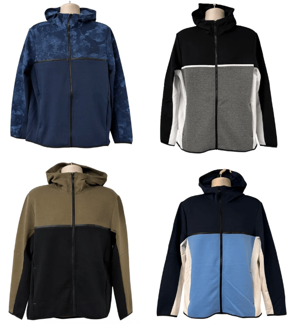 #7M-727-601 ‘Famous Maker’ Men’s Zipper Hooded Golf Jacket – $4.90 each (24 Pieces)