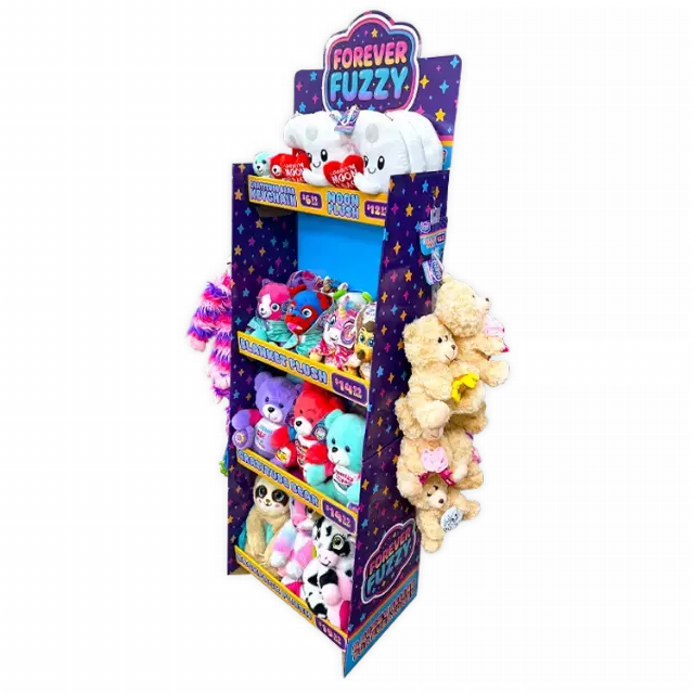 Forever Fuzzy Plush Assortment Floor Display - 44 Pieces Per Retail Ready Display Kit 88613