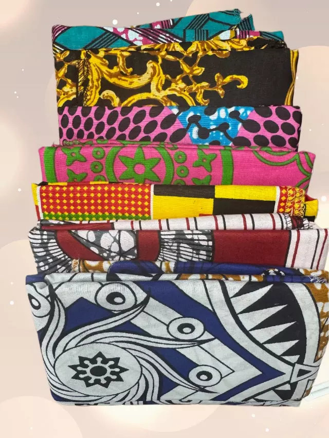 100% Wax Cotton - African Head Wraps - 6 pcs in a pack - $4 Each