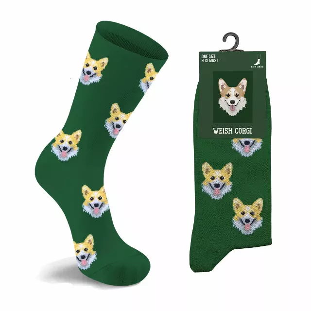 Unisex Dog Crew Socks – Soft Cotton Blend Everyday Comfort — Welsh Corgi