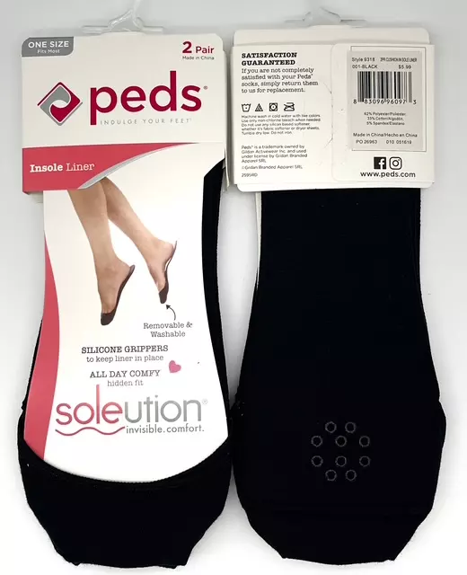 #6-PD-1620 PEDS Women’s Insole Liner – $.40 Per 2 Pair Pack (30 Packs)