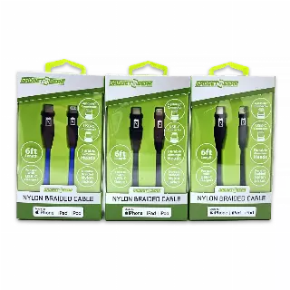 Charging Cable Braided Nylon USB-C to Lightning 6FT 2.4 Amp - 3 Pieces Per Pack 24606