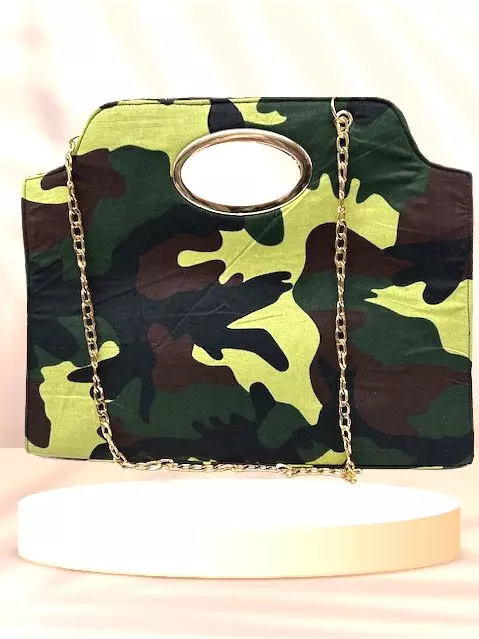 1007 - Ankara Snap Purse With a Crossbody Gold Chain (3/pk) - Free Size - $20.00 Each - NEW PRINTS ADDED! — Free Size / 340A