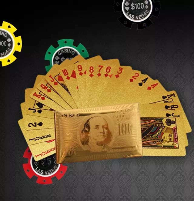 Luxurious Gold and Diamond Playing Cards — Gold