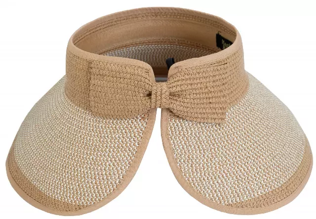 Magid Straw Two Tone Color Block Roll Up Visor — TOAST