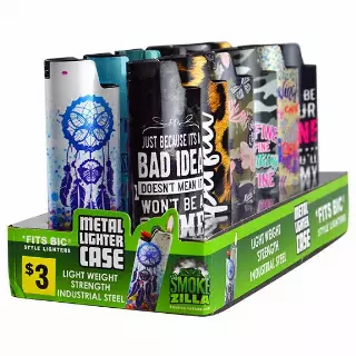 Metal Printed Lighter Case - 12 Pieces Per Retail Ready Display 40306P