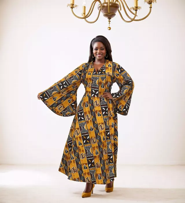 8001 - NEW PRINT ALERT!!! African Print Wrap Dress (3/pk) Free Size - $20.00 Each — Free Size / Print-587