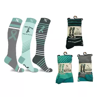 Ovarian Cancer Awareness Compression Socks - 3 ASST STYLES — Small/Medium · SKU EF-3HERCS-M