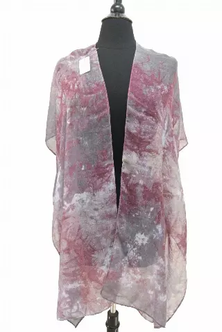 QC217 Tie Dye Spring Kimono — Fuchsia