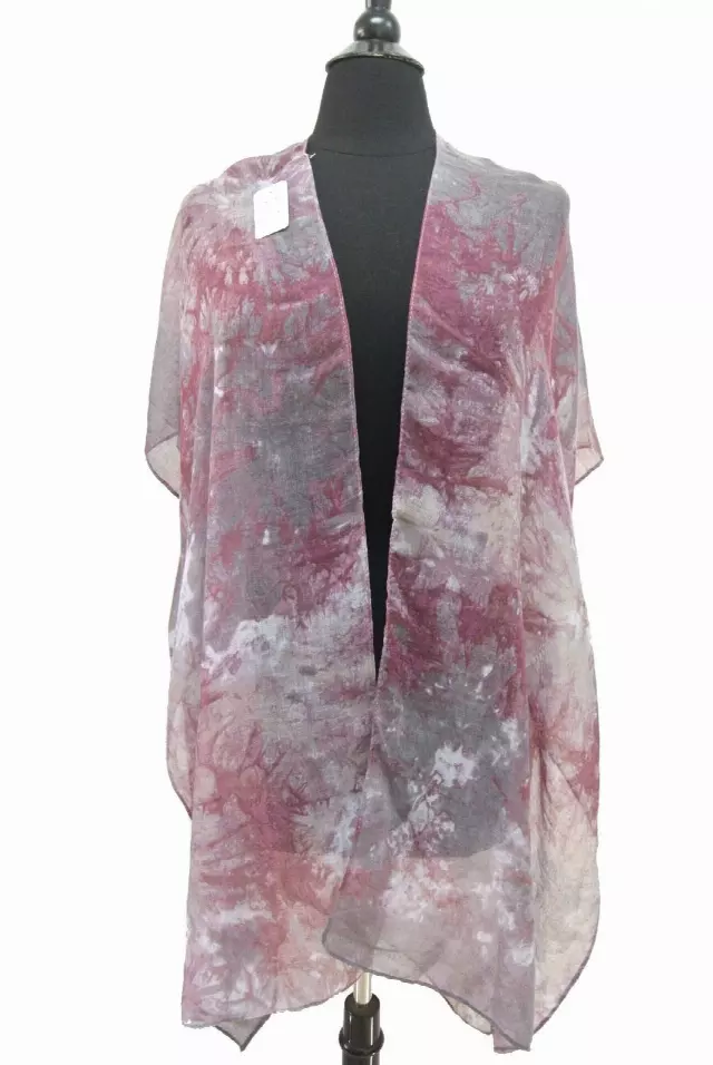 QC217 Tie Dye Spring Kimono — Fuchsia