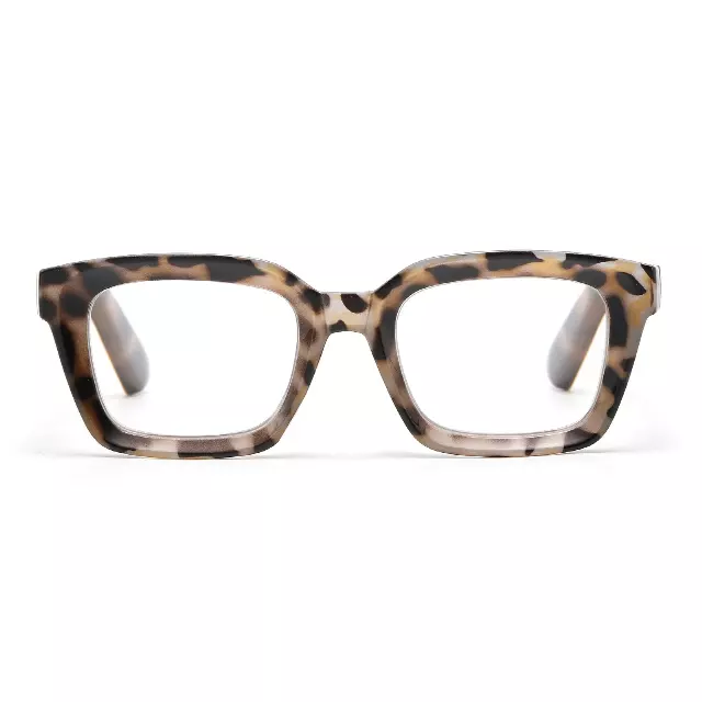Retro Square Thick Frame Reading Glasses in 10+ Custom Reading Powers RJ11098 — +1.00
